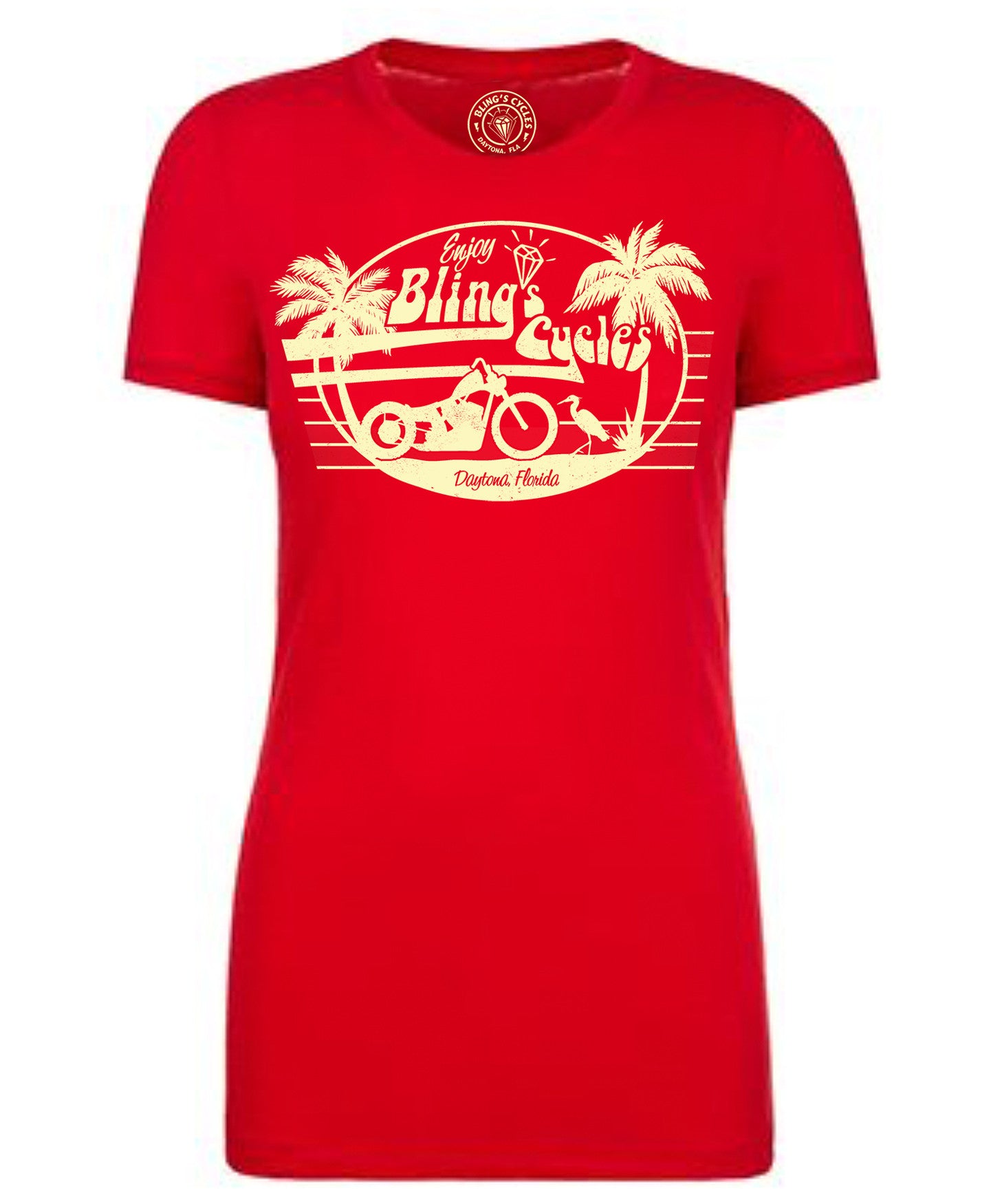 Bling's Cycles Brand: The Egret - Womens Short Sleeve T Shirt